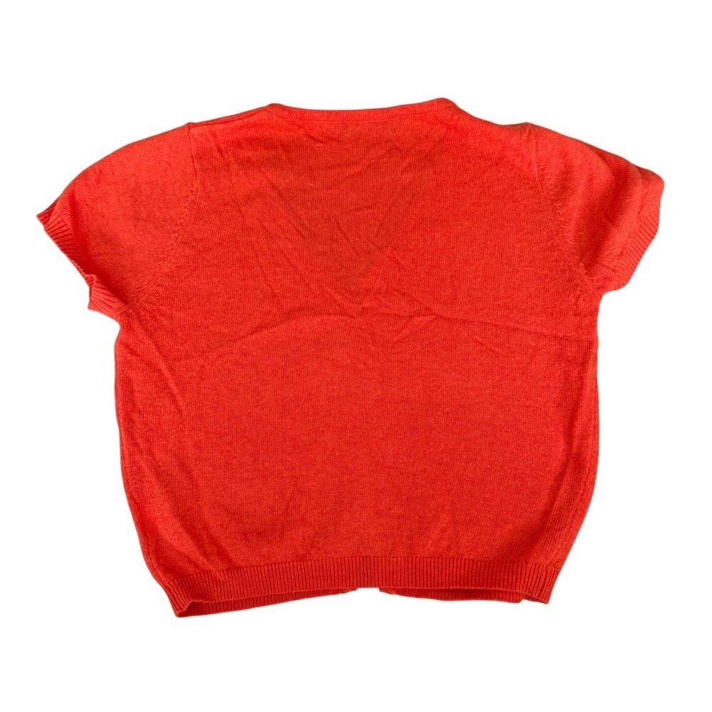 Oblivious Women's Orange Short Sleeve Button Cardigan Sweater M - Picture 2 of 5